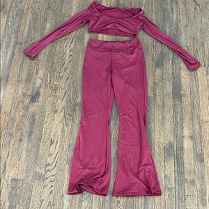 Women's Burgundy 2 Piece Set